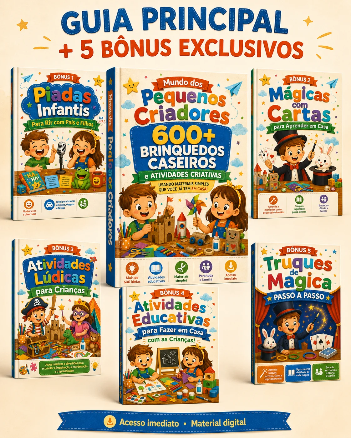 Mockup do guia principal com 5 bônus exclusivos